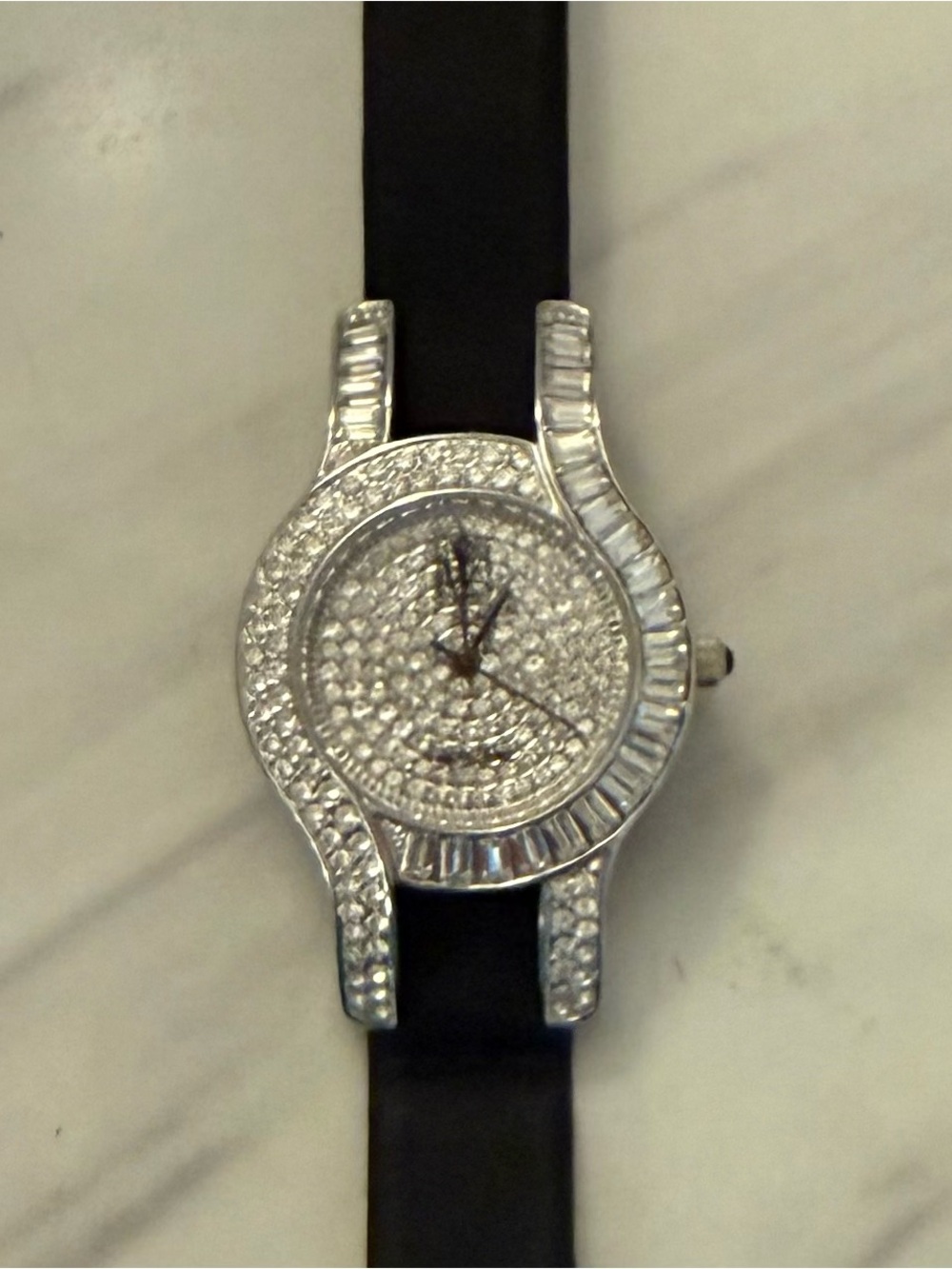 Victoria Wieck Silver Crystal Pavé Watch